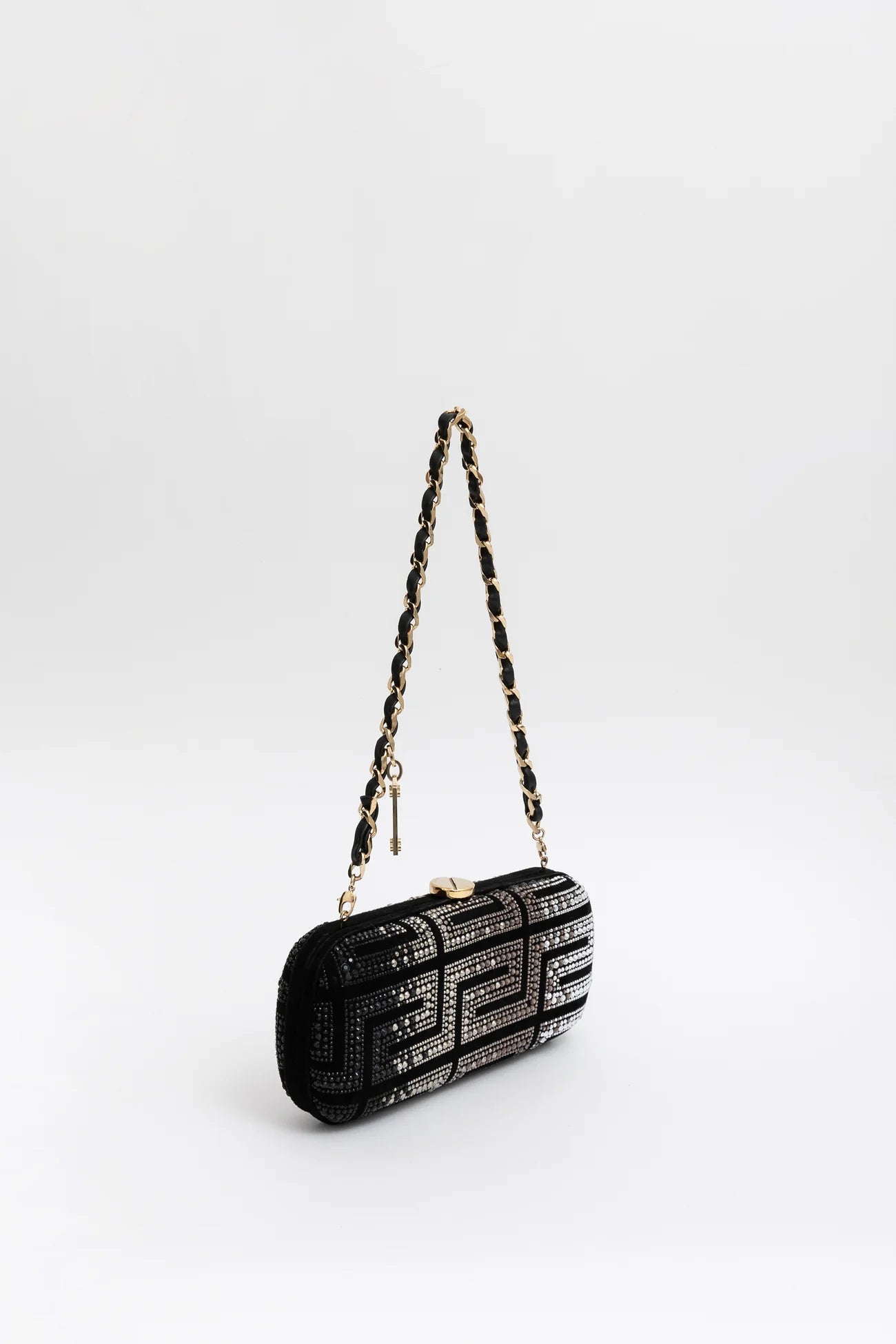 Handbag Rental Handbag Hire Sydney Versace Velvet and Crystal Clutch