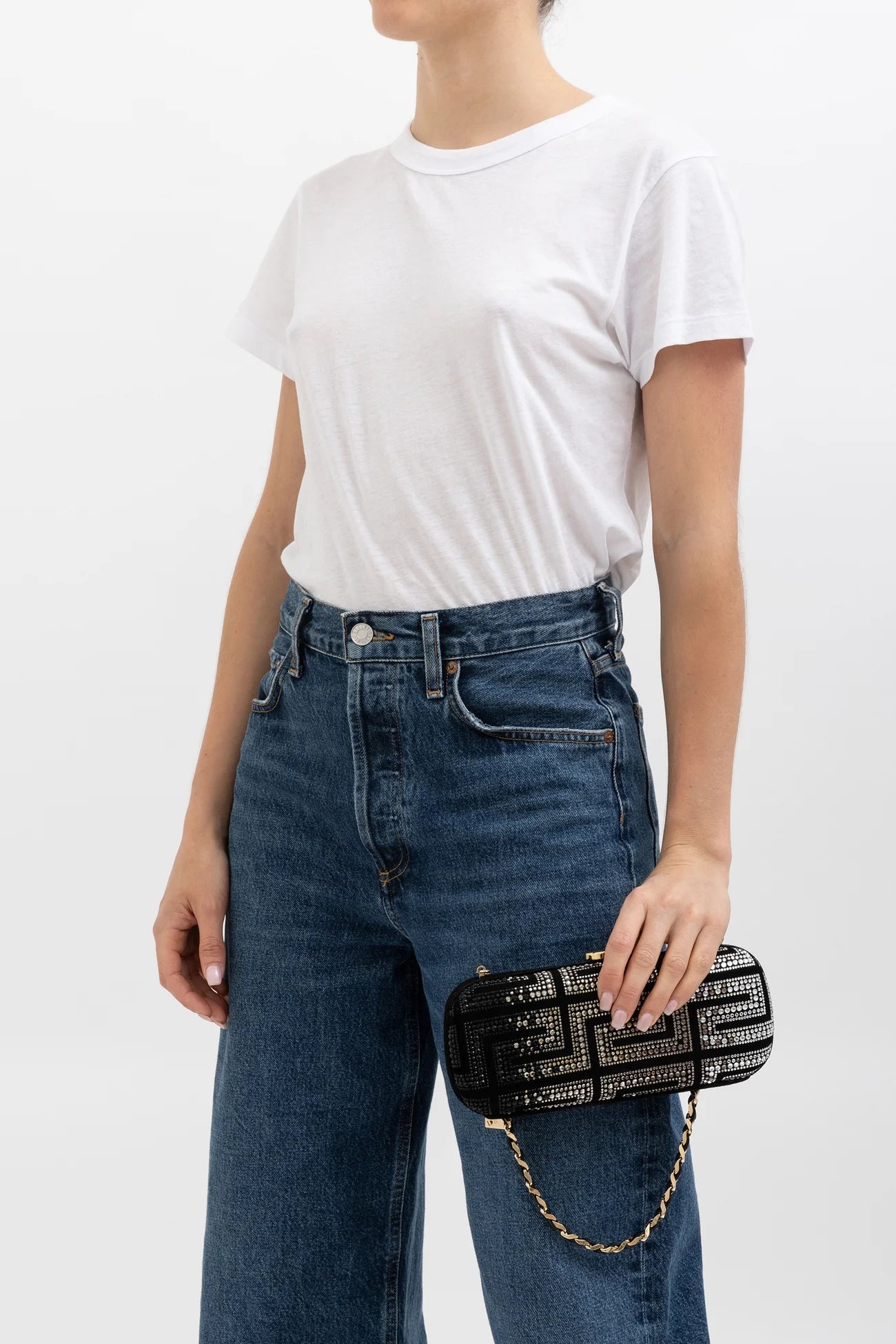 Handbag Rental Handbag Hire Sydney Versace Velvet and Crystal Clutch