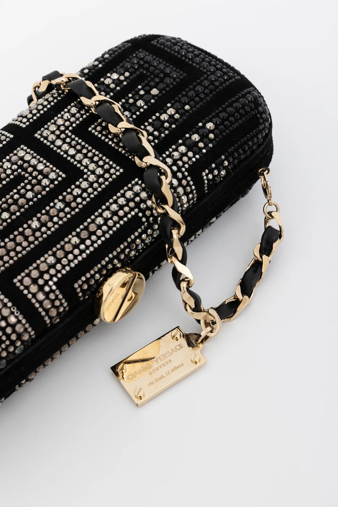 Handbag Rental Handbag Hire Sydney Versace Velvet and Crystal Clutch