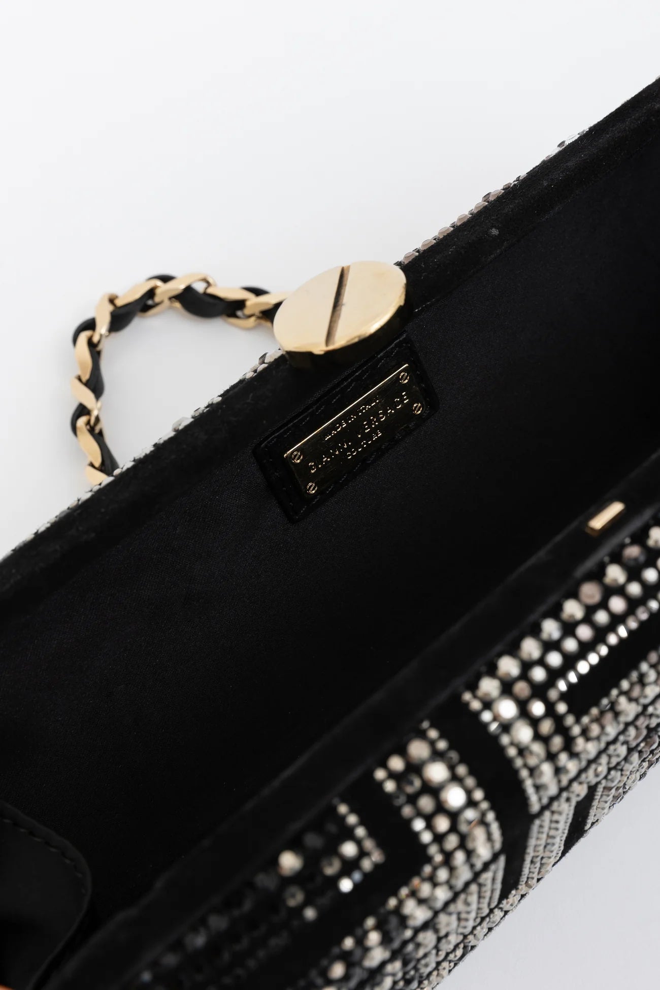 Handbag Rental Handbag Hire Sydney Versace Velvet and Crystal Clutch