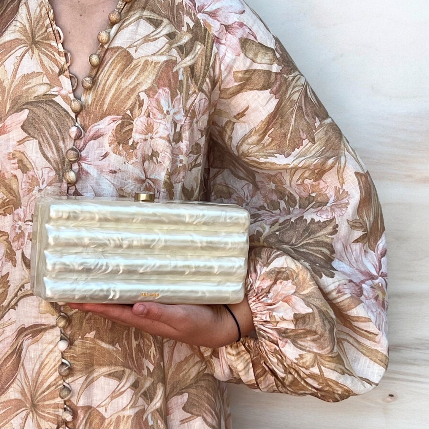 Cult Gaia Enid Marbled Clutch