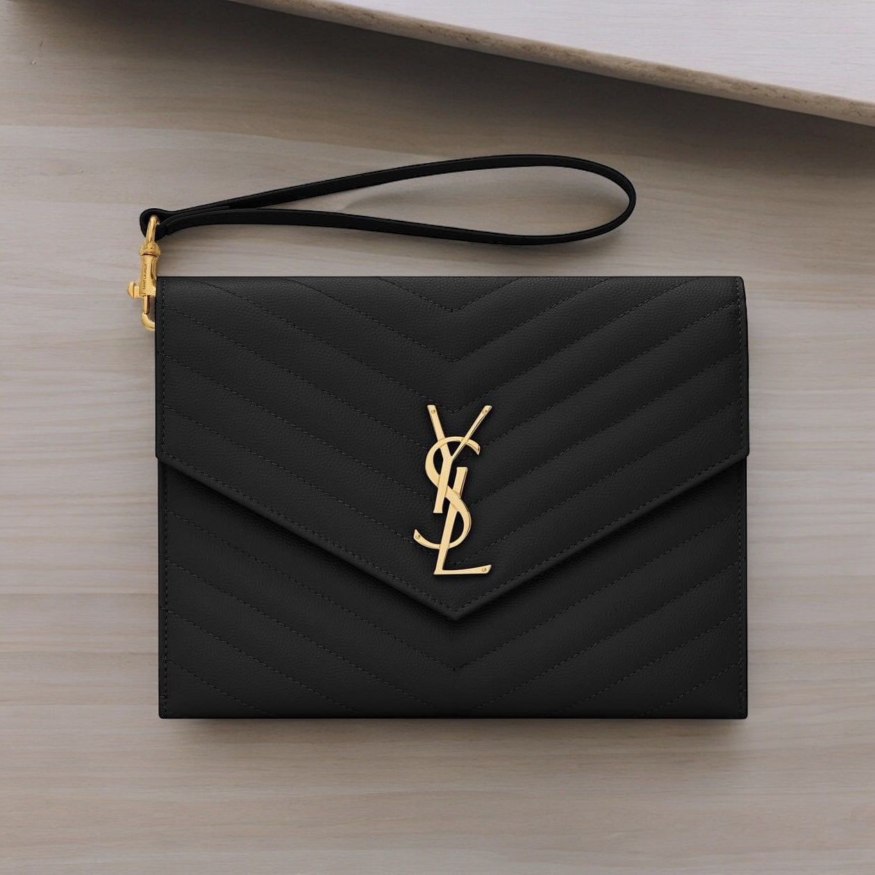 Saint Laurent Cassandre Matelasse Flap Pouch (removable strap)