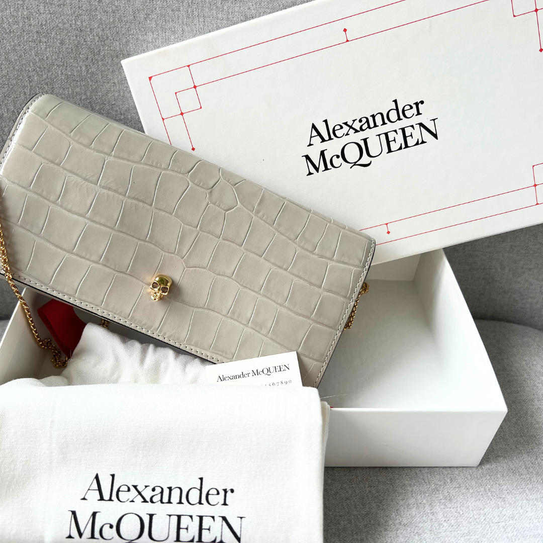Alexander McQueen Embossed Leather Bag (removable strap)