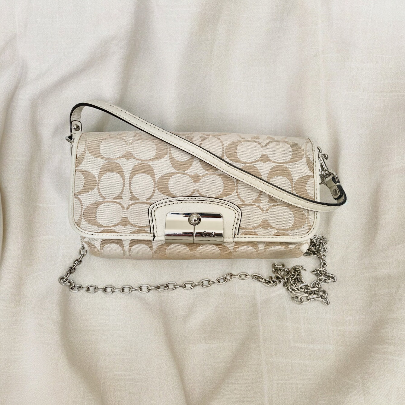 Coach Signature Canvas Bag (removable strap)