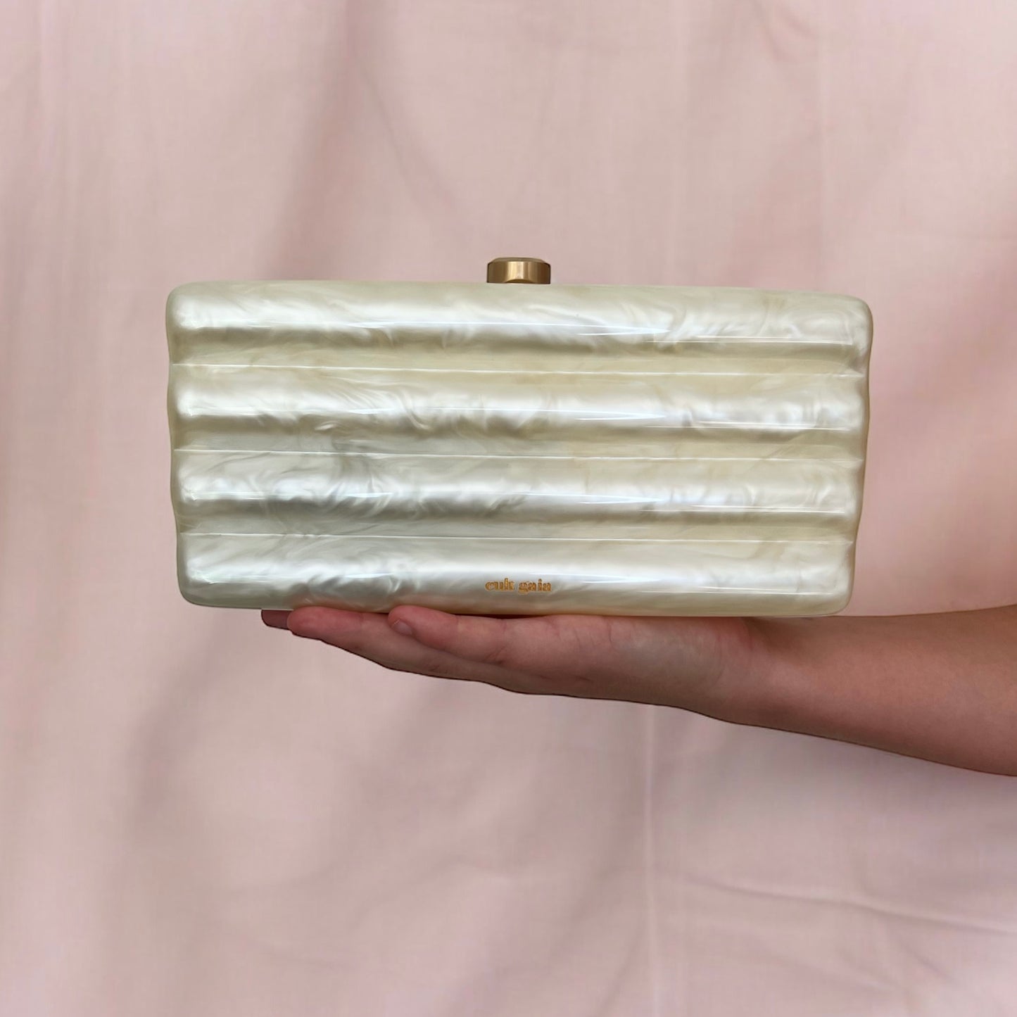 Cult Gaia Enid Marbled Clutch