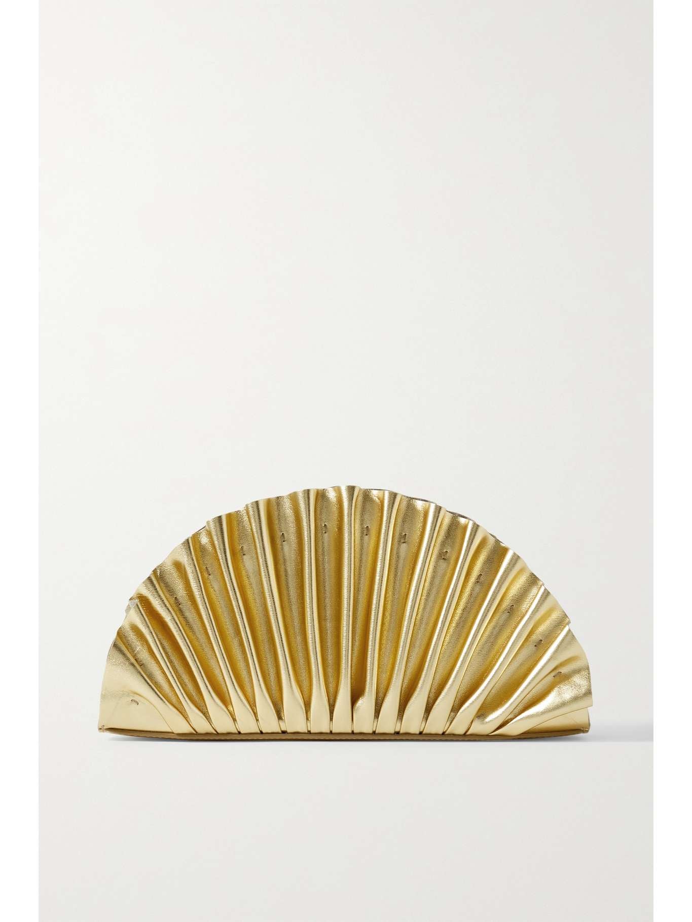Cult Gaia Nala Ruched Leather Clutch
