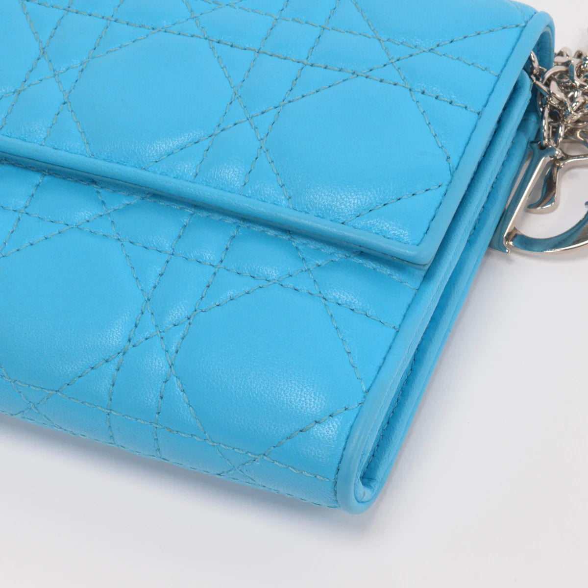 Handbag Rental Handbag Hire Sydney Dior Blue Cannage Wallet on Chain