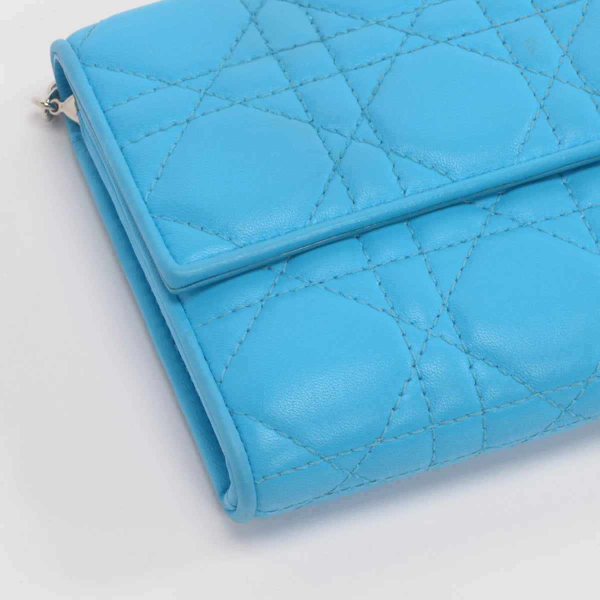 Handbag Rental Handbag Hire Sydney Dior Blue Cannage Wallet on Chain