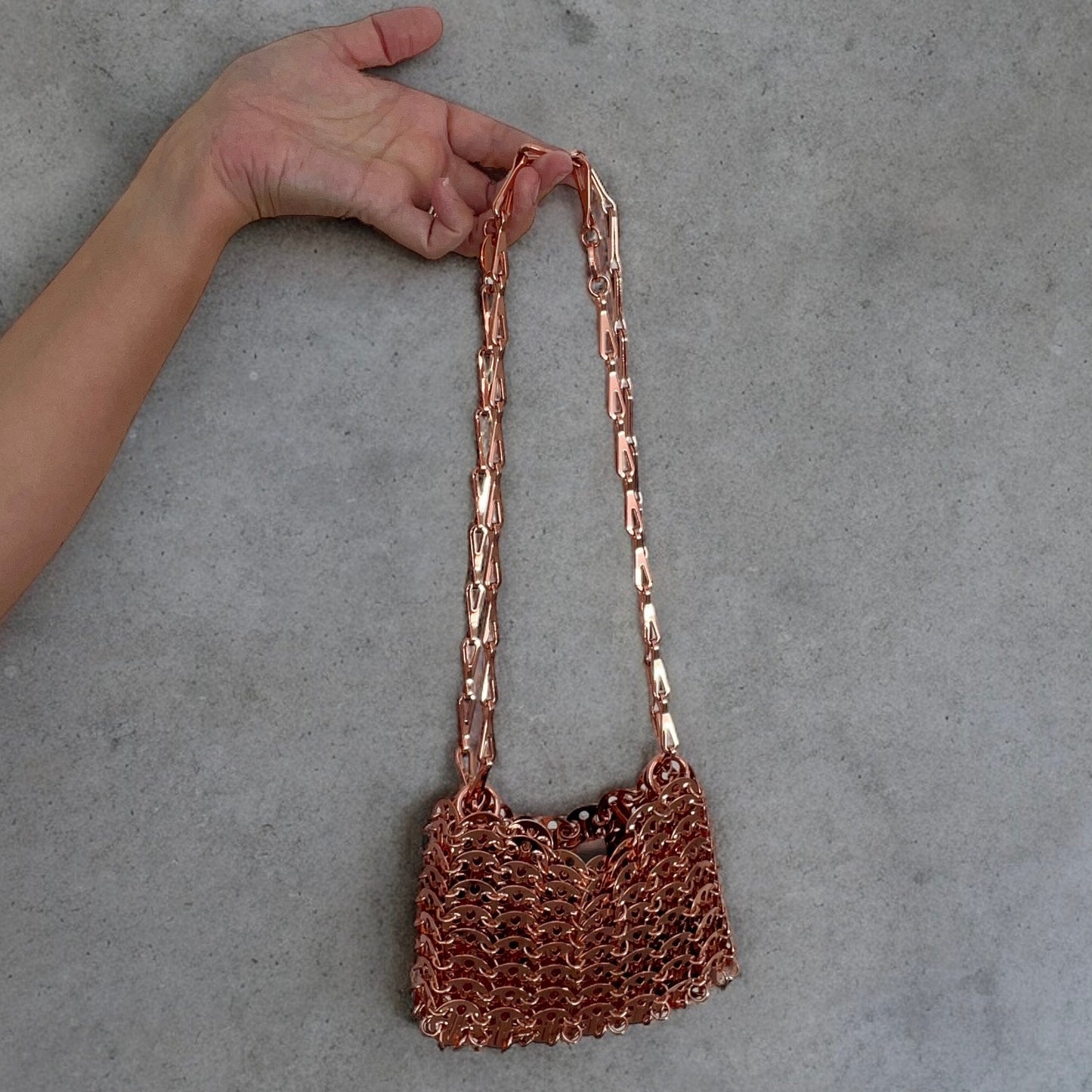 Paco Rabanne Rose Gold Iconic 1969 Nano Shoulder Bag