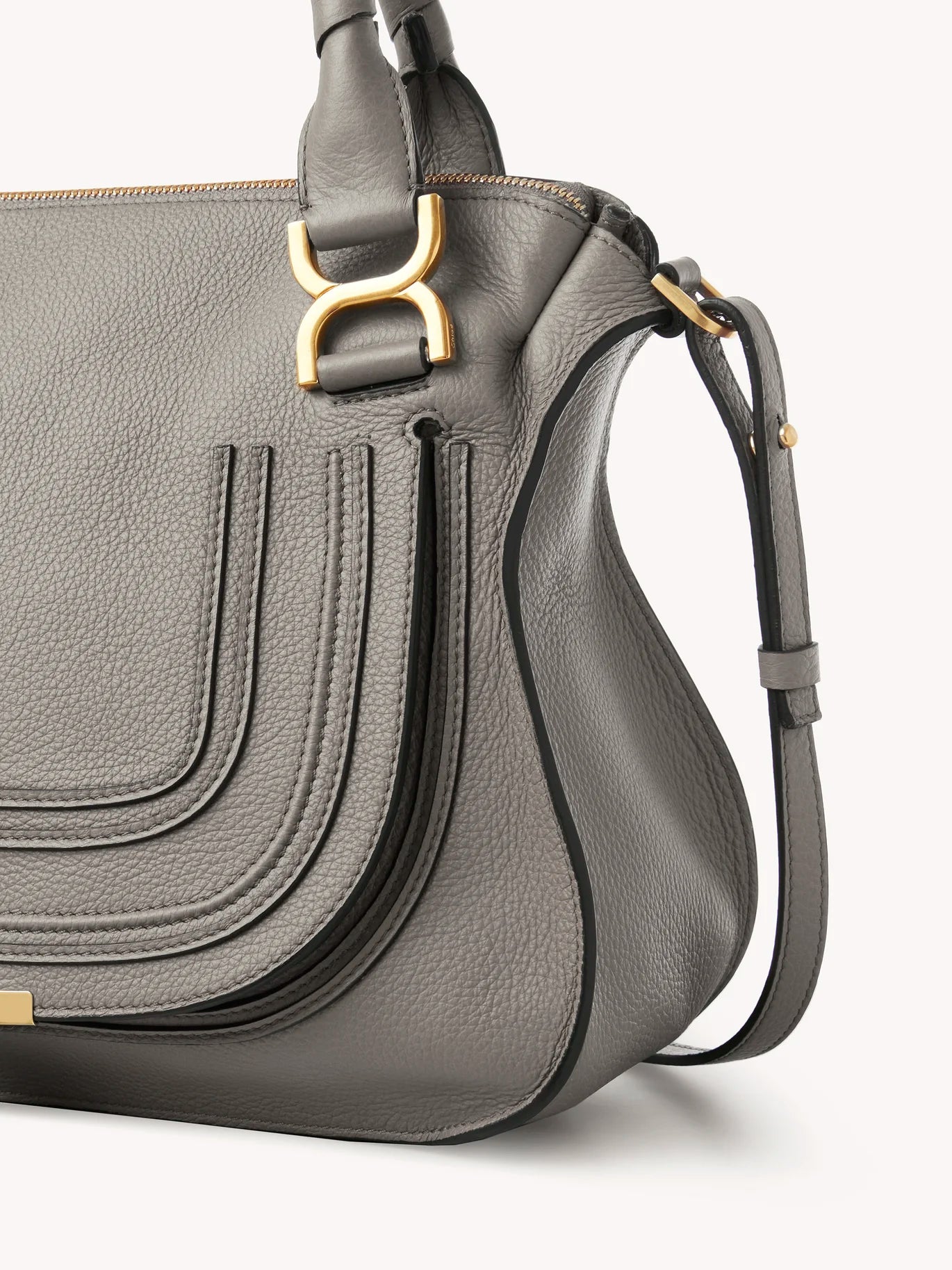 Chloe Marcie Double Carry Grey Luxury Designer Handbag Hire and
